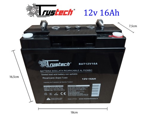Batteria 12v 16ah piombo - 12v, al