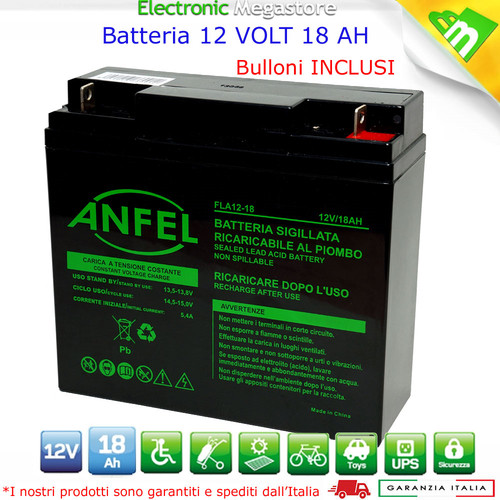 Batteria 12v 18ah piombo - 18ah,