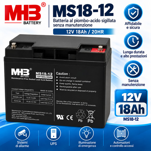 Batteria mhb ms18 12v 18ah - mhb,