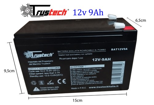 Batteria 12v 9ah - batteria, al